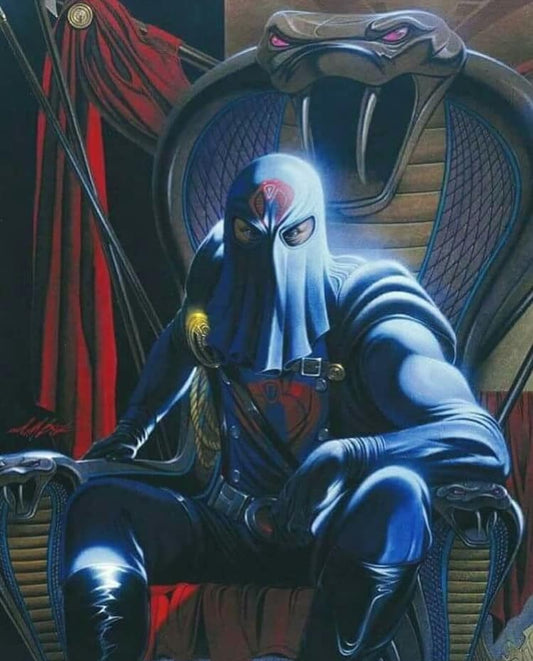 Villain In Throne With Snake Backdrop Print Poster