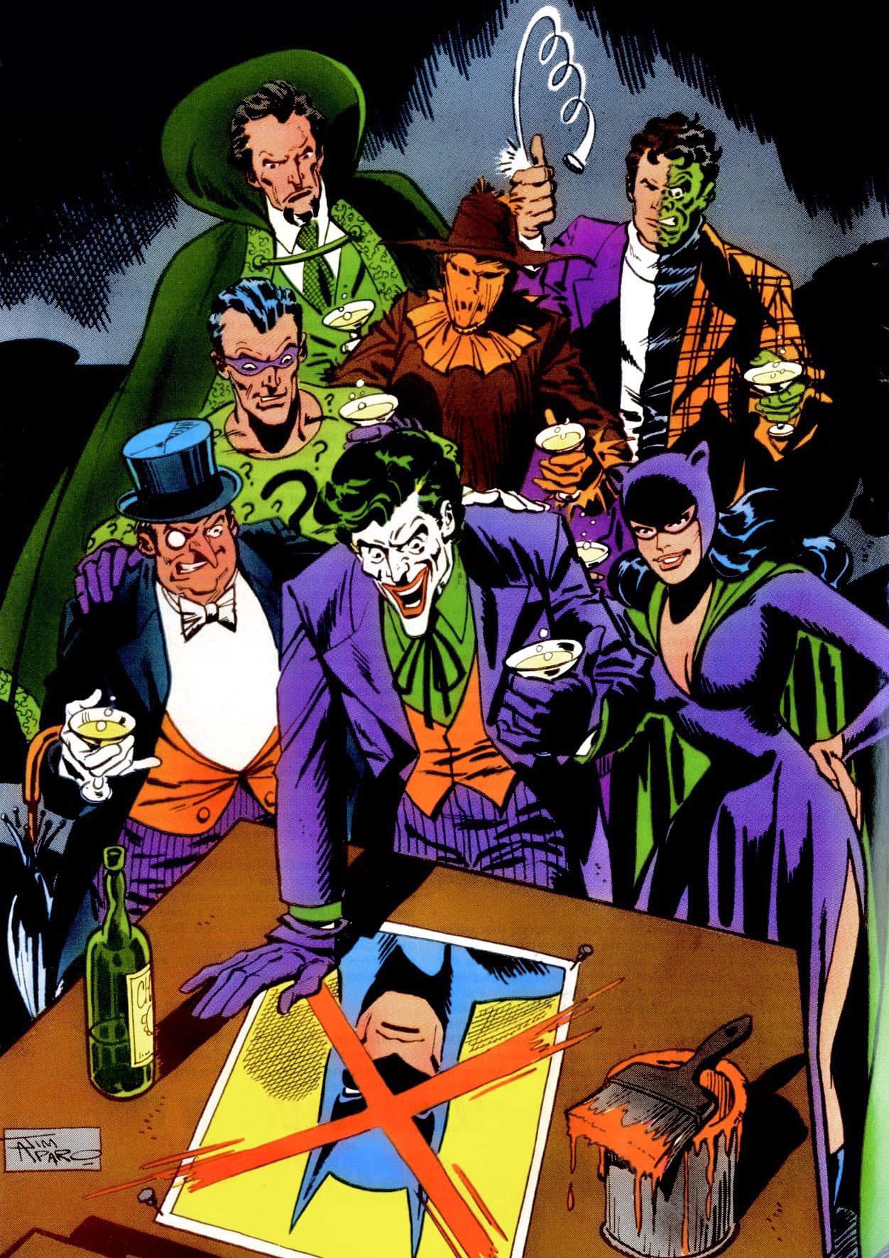 Villainous Gathering Batman Parody Print Poster