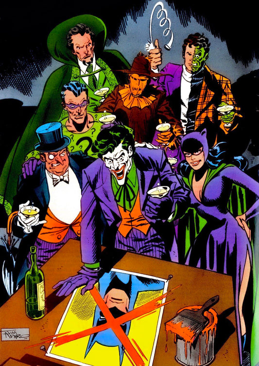 Villainous Gathering Batman Parody Print Poster