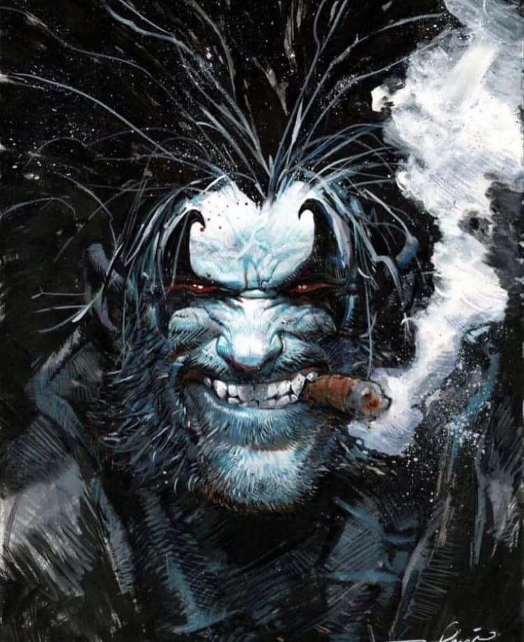 Vintage Comic Character Smoky Grin Print Poster