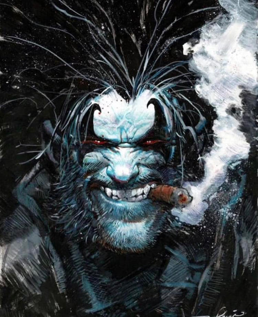 Vintage Comic Character Smoky Grin Print Poster