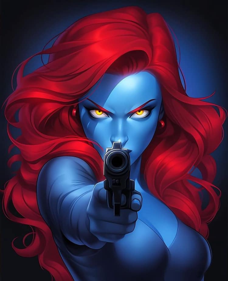 Vintage Inspired Cartoon Character Gun Pointing Print Poster
