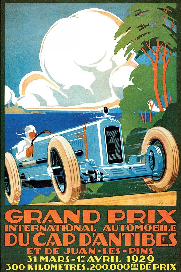 Vintage Racing Grand Prix 1929 Race Auto Print Jigsaw Puzzle