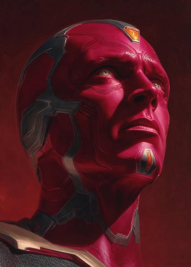 Vision Portrait Red Background Jigsaw Puzzle