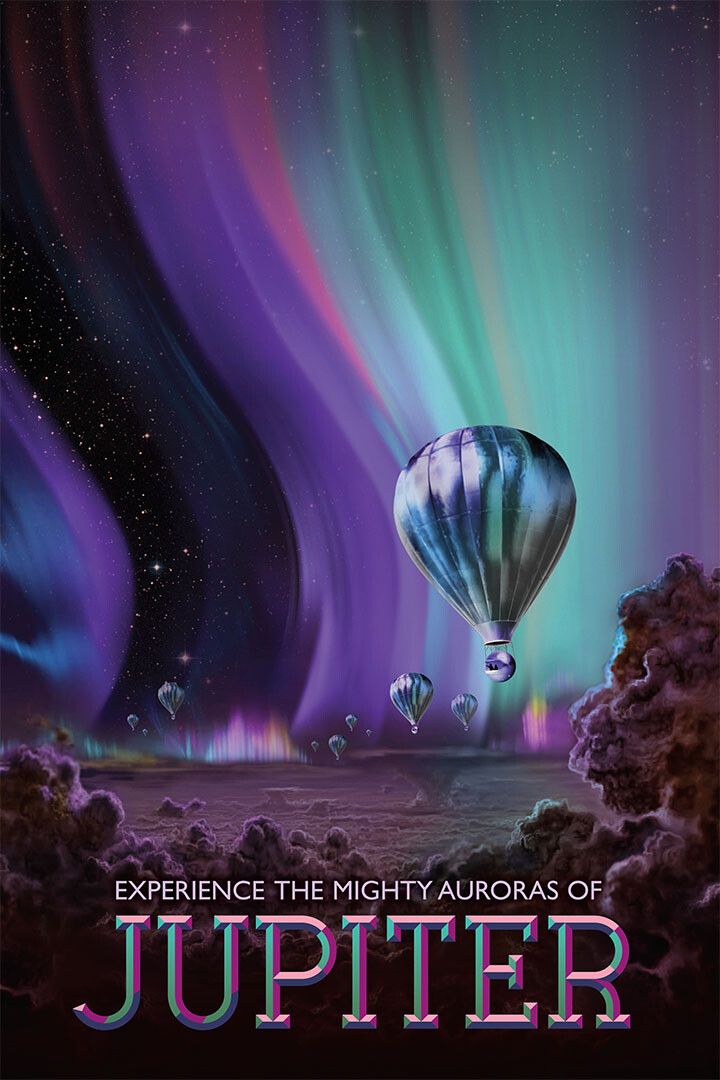 Visit Jupiter Retro Classic Jupiter Space Exploration Jigsaw Puzzle