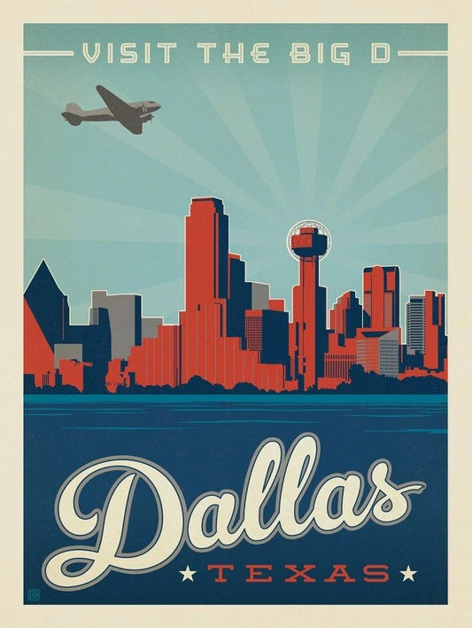 Visit The Big D Dallas Texas Retro Us Travel Advertisement Magnet Picture
