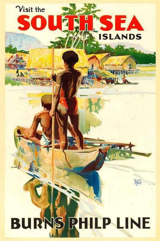 Visit The South Sea Islands Burns Philp Line Vintage Jigsaw Puzzle
