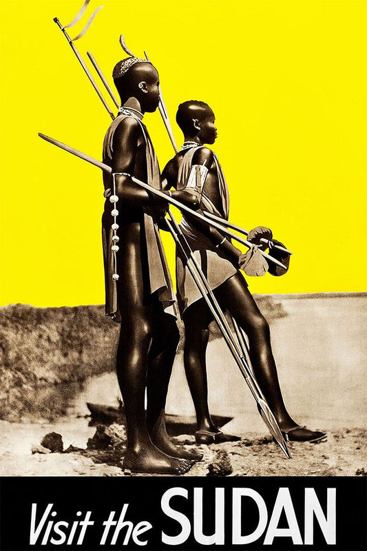 Visit The Sudan African Warriors 1930S Vintage Travel Jigsaw Puzzle