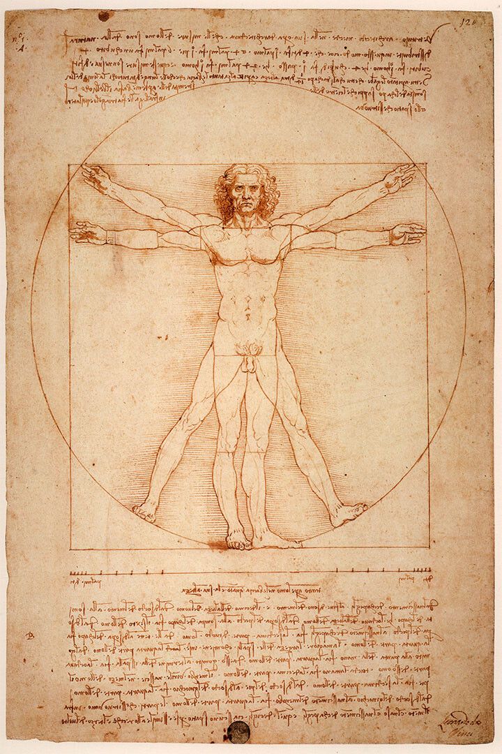 Vitruvian Man Leonardo Da Vinci Drawing Historic Jigsaw Puzzle
