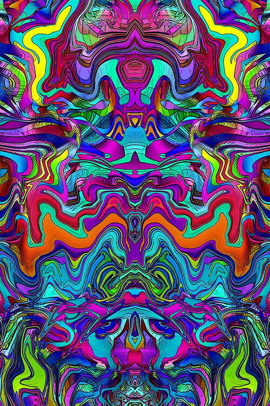 Vivid Radiation Psychedelic Fluctuation Print Jigsaw Puzzle