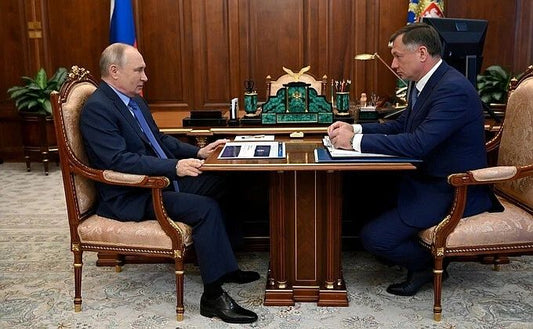 Vladimir Putinputin Meeting Deputy Prime Minister Marat Khusnulli Photo Poster