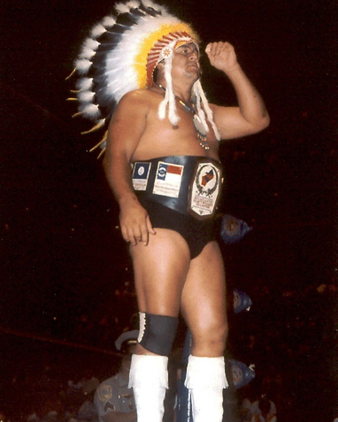 Wahoo Mcdaniel Magnet Wrestling Picture With Belt Wwf