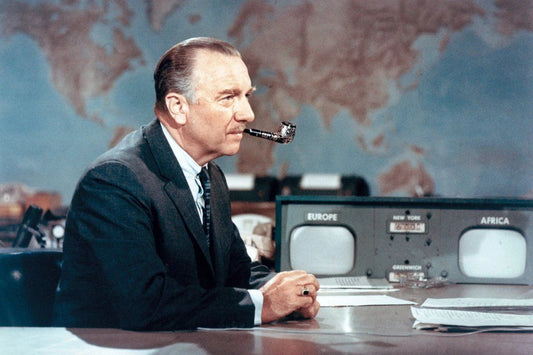 Walter Cronkite Cbs News Anchor On Set Publicity Picture Keychain Print