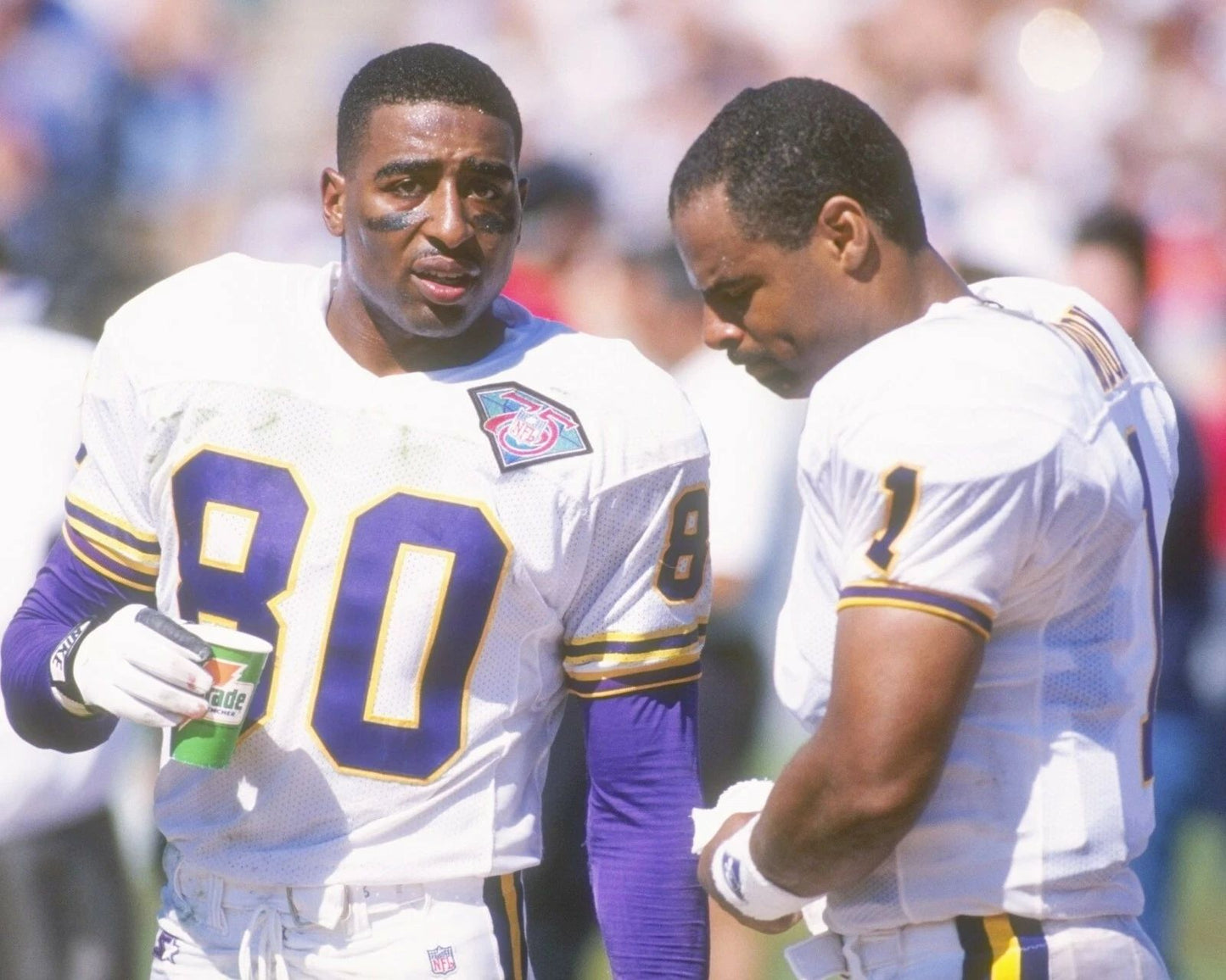 Warren Moon & Cris Carter Photo Minnesota Vikings Picture Nfl Football