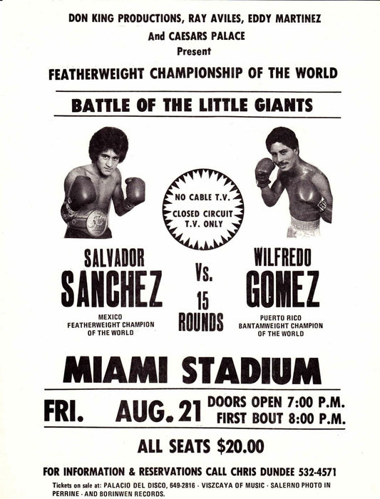 Wilfredo Gomez Keychain Boxing Picture Miami Stadium