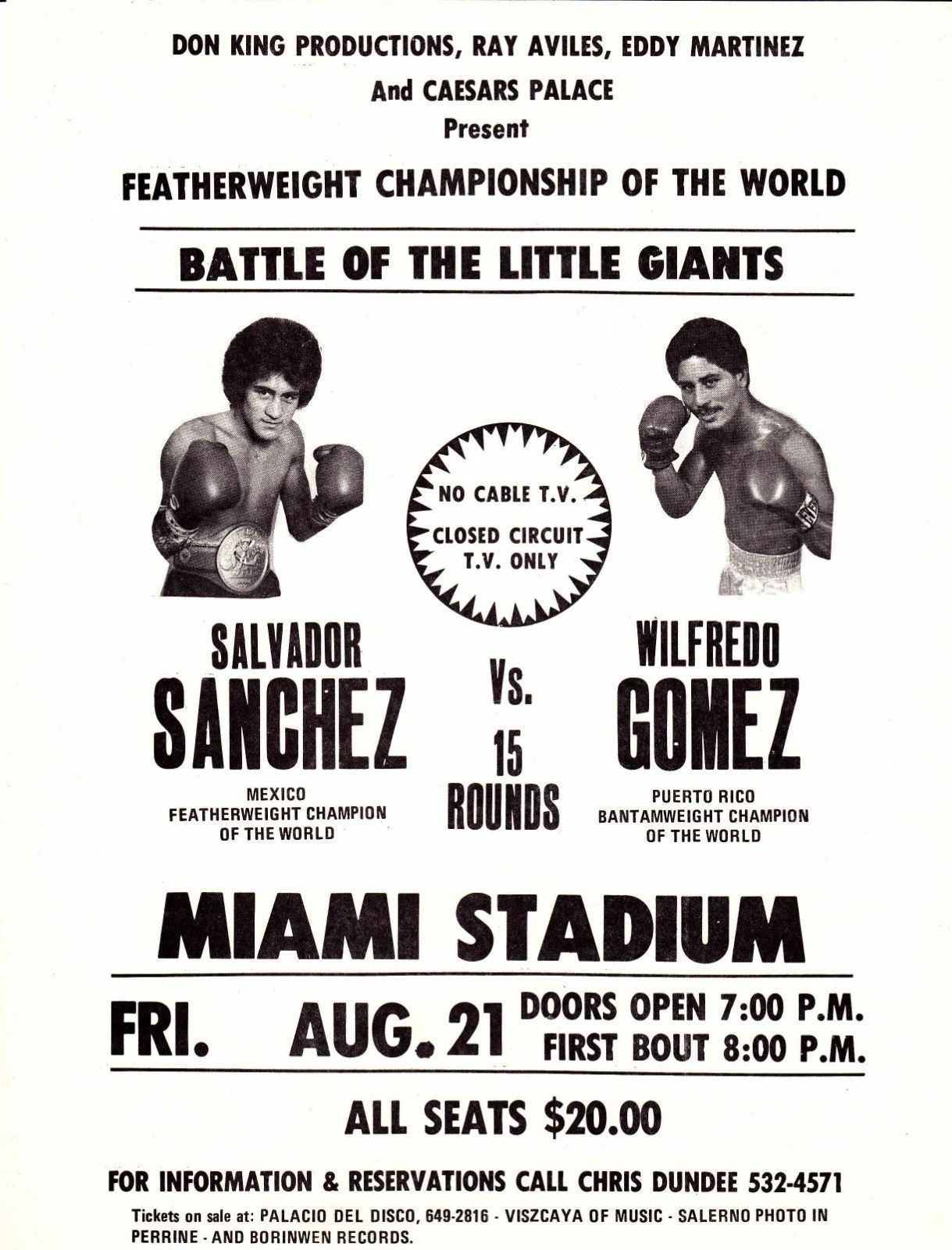Wilfredo Gomez Magnet Boxing Picture Miami Stadium