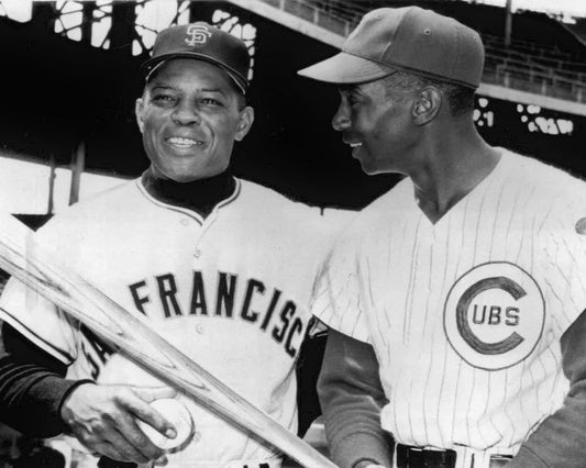 Willie Mays & Ernie Banks Magnet San Francisco Giants Cubs Baseball Picture