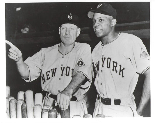 Willie Mays & Leo Durocher Photo New York Giants Ny Picture Baseball Mlb