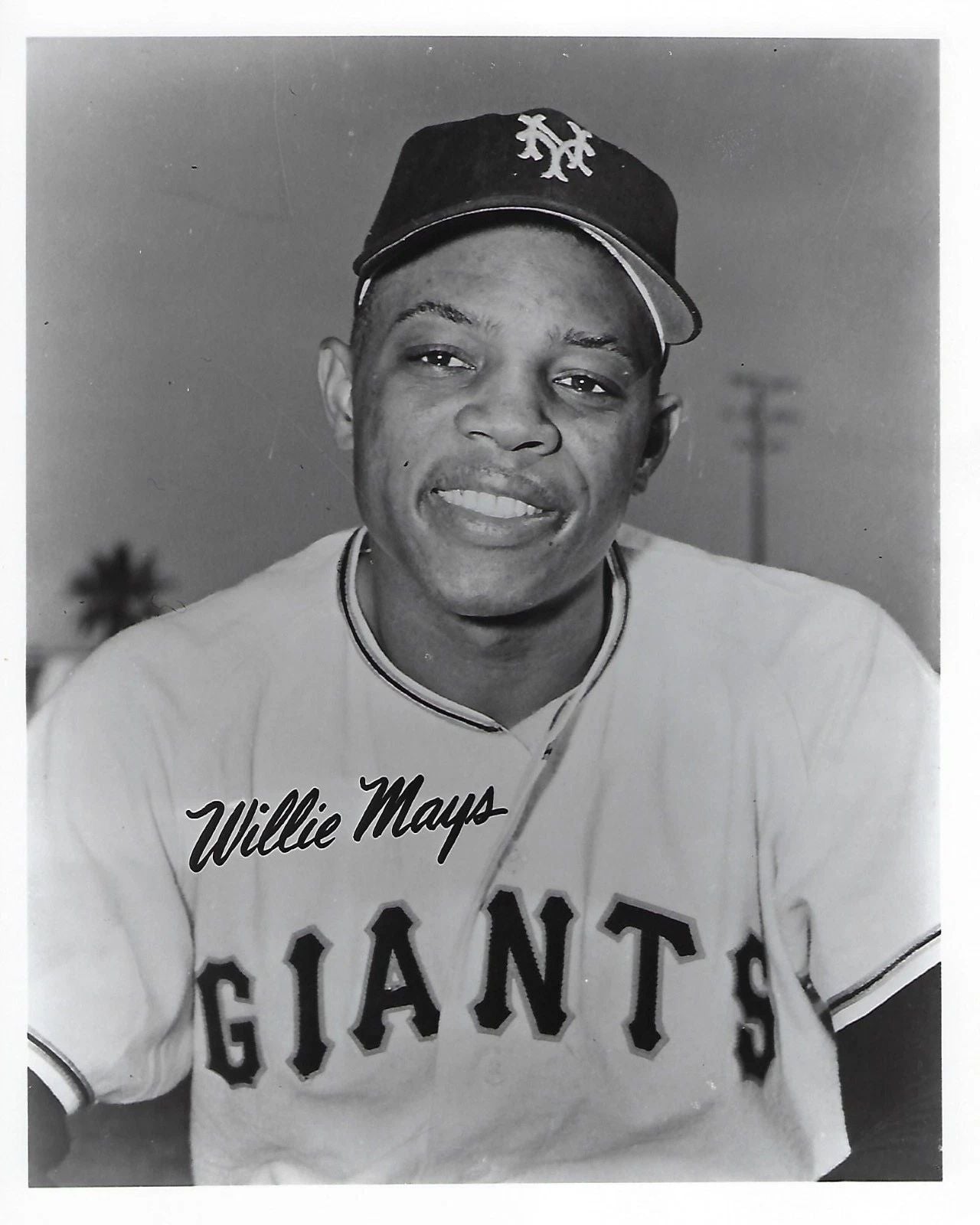 Willie Mays Photo New York Giants Picture Baseball Mlb Close Up Bw