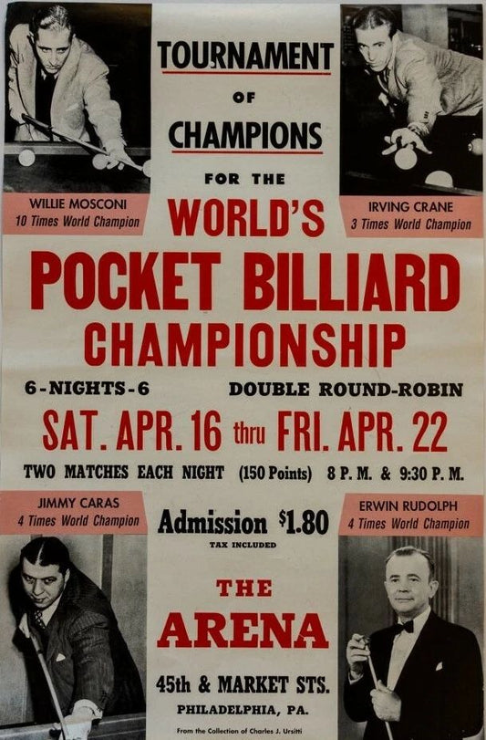Willie Mosconi & Irving Crane Photo Billiards Pool Picture