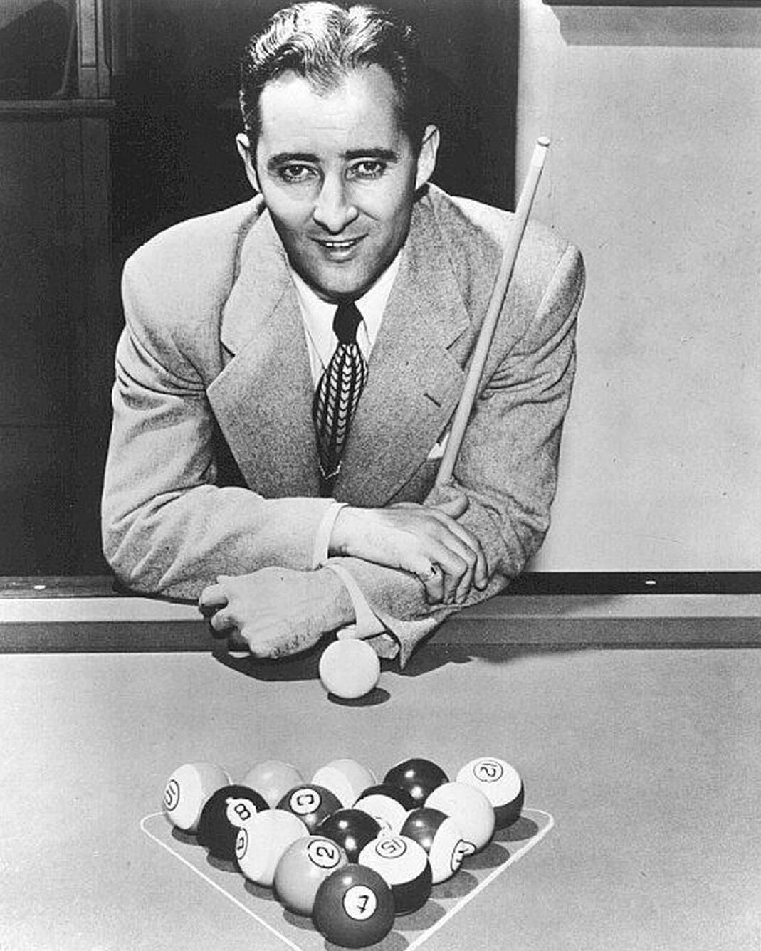 Willie Mosconi Magnet Billiards Pool Picture Bw