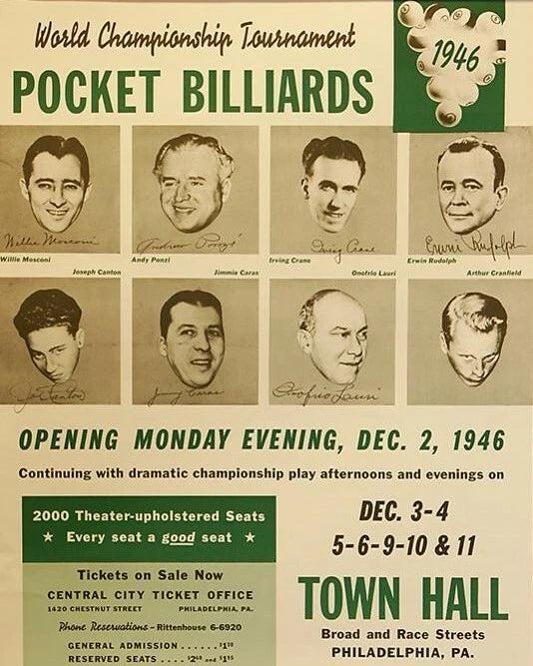 Willie Mosconi Poster Photo Billiards Pool Picture Crane Caras Rudolph