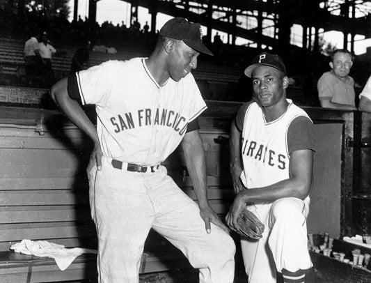 Willie Mccovey & Roberto Clemente Photo Sf Giants Pirates Baseball Picture