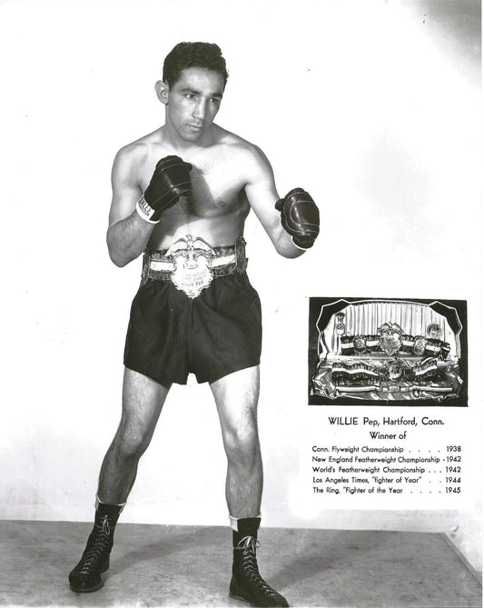 Willie Pep Photo Boxing Picture With Belt