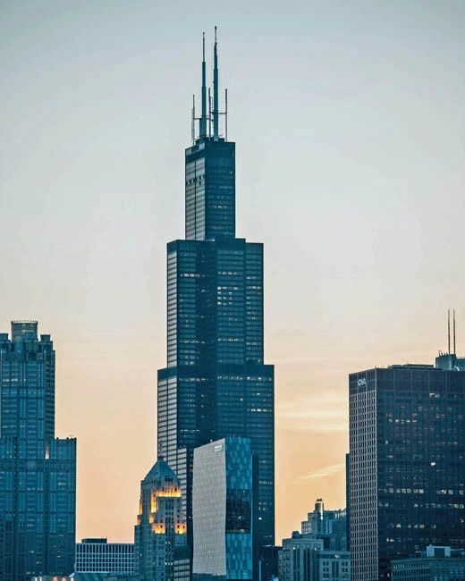 Willis Sears Tower Glossy Keychain Skyscaper Print Chicago Keychain 2