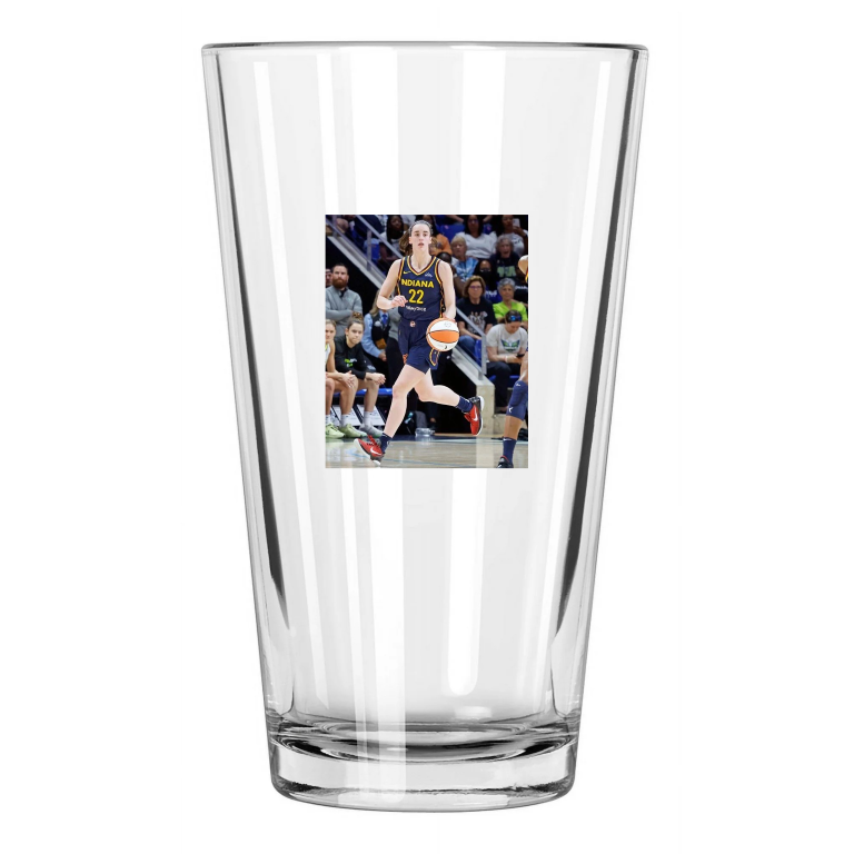 Wnba Indiana Fever Caitlin Clark Photo Basketball Pint Beer Drinking Glass