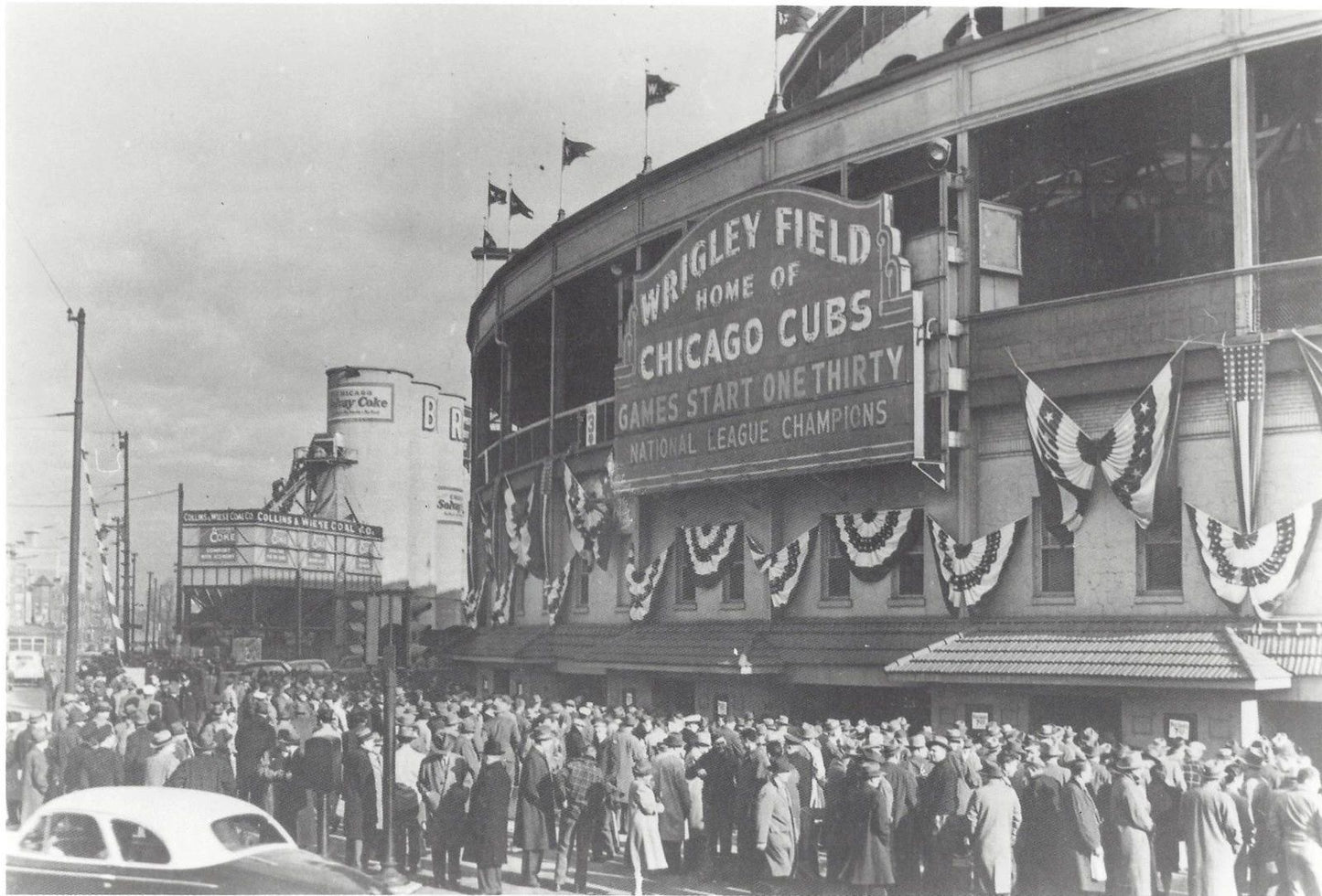 Wrigley Field Photo Baseball Mlb Picture Chicago Cubs With Street Cars