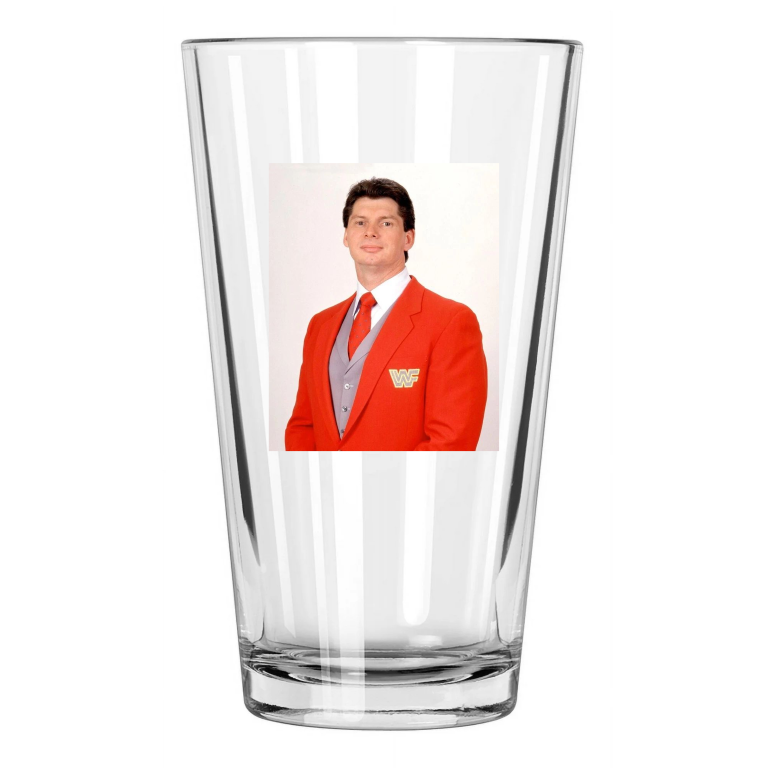 Wwf Promoter Vince Mcmahon Photo Pro Wrestling Pint Beer Drinking Glass