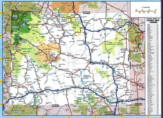 Wyoming State Road Map Cities Highways Magnet Picture Magnet