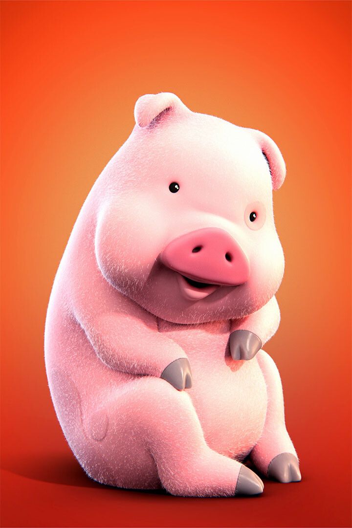 Waddles Oink Hope Cartoon Animal Painting Print Jigsaw Puzzle