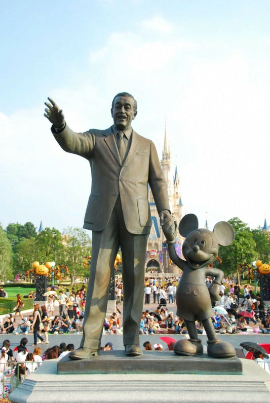 Walt Disney & Mickey Mouse Iconic Statue At Disneyland Picture Magnet