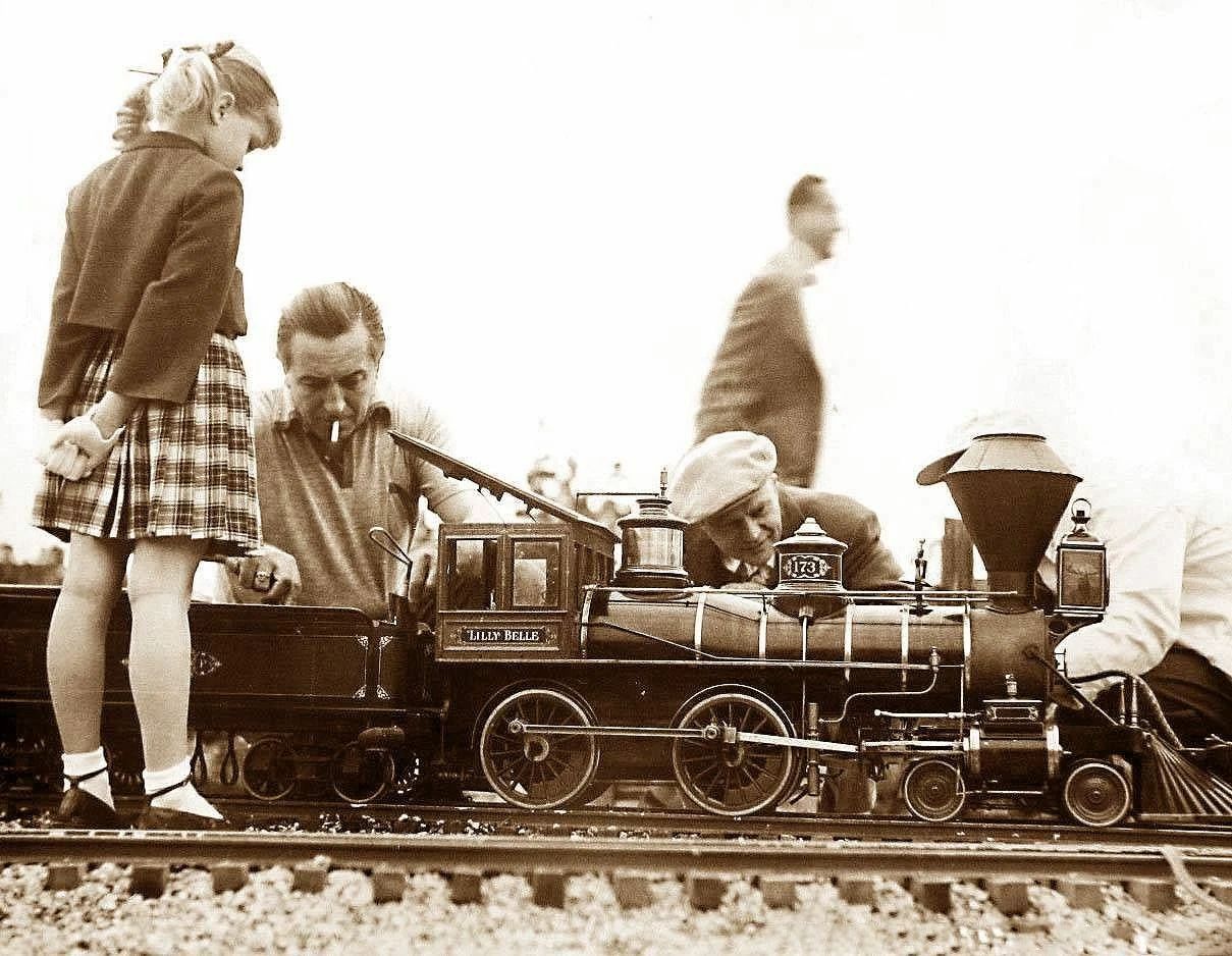 Walt Disney Working Carolwood Pacific Backyard Railroad Train Photo