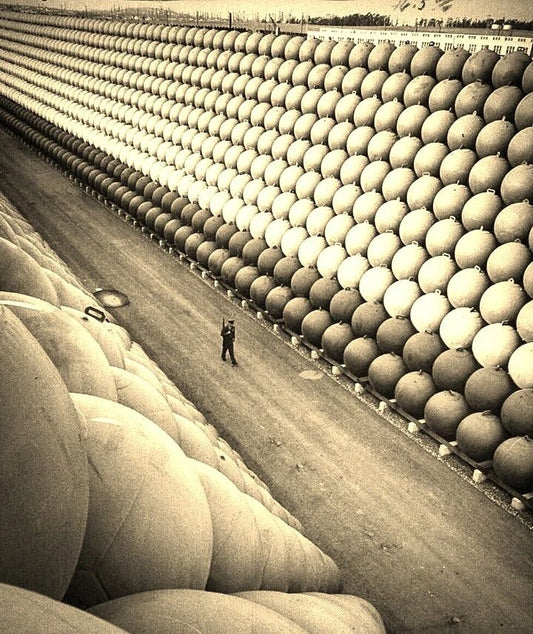 Warehouse Floats Anti Submarine Nets 1953 Classic Picture Photo 8.5 X11
