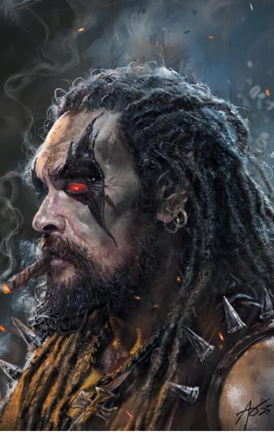 Warrior Portrait With Fire Effects Print Poster