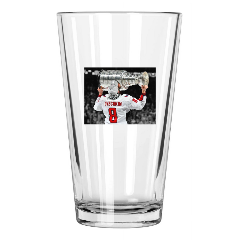 Washington Capitals Alex Ovechkin Spotlight 2018 Stanley Cup Pint Beer Glass