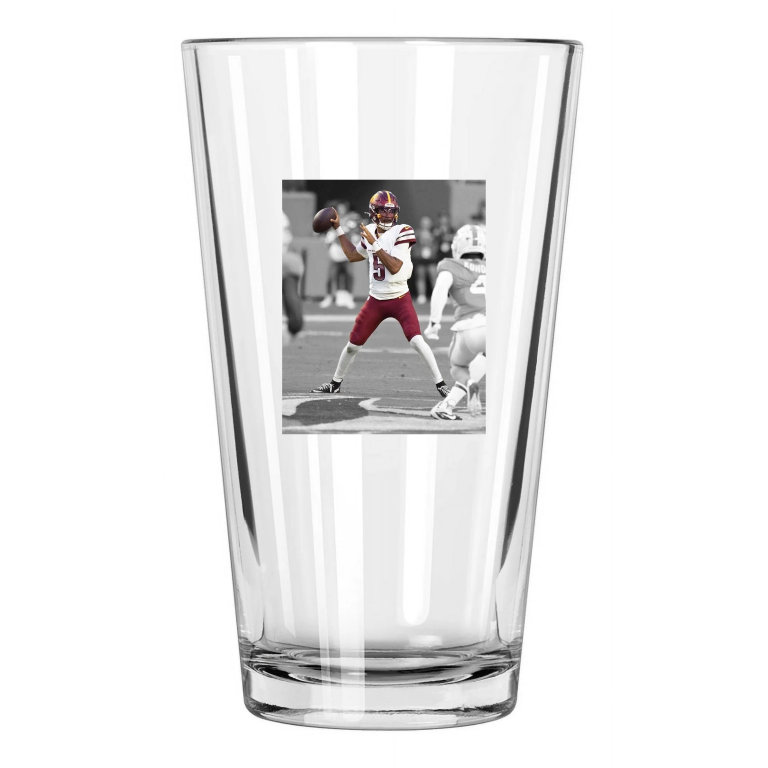 Washington Commanders Jayden Daniels Photo Rookie 1 Pint Beer Drinking Glass