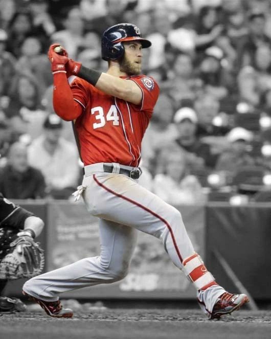 Washington Nationals Bryce Harper Glossy Photo Spotlight Poster Print