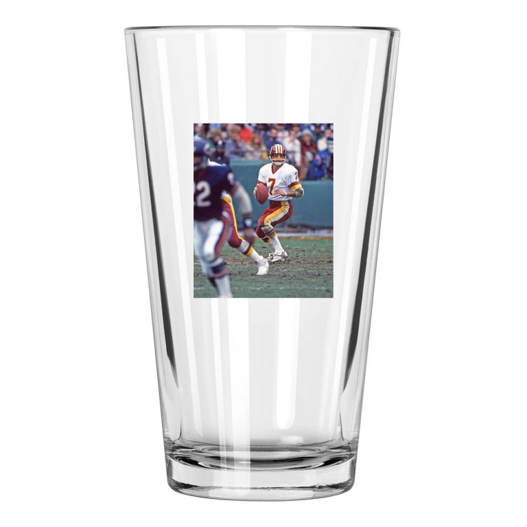 Washington Redskins Joe Theismann Photo Football 1984 Pint Beer Drinking Glass