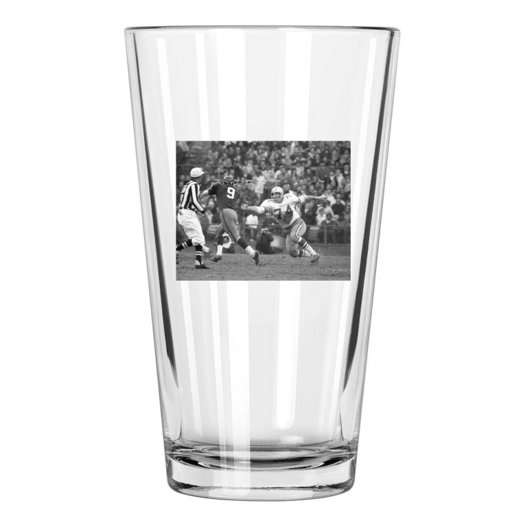 Washington Redskins Sonny Jurgensen Vs Cowboys Bob Lilly Pint Beer Glass
