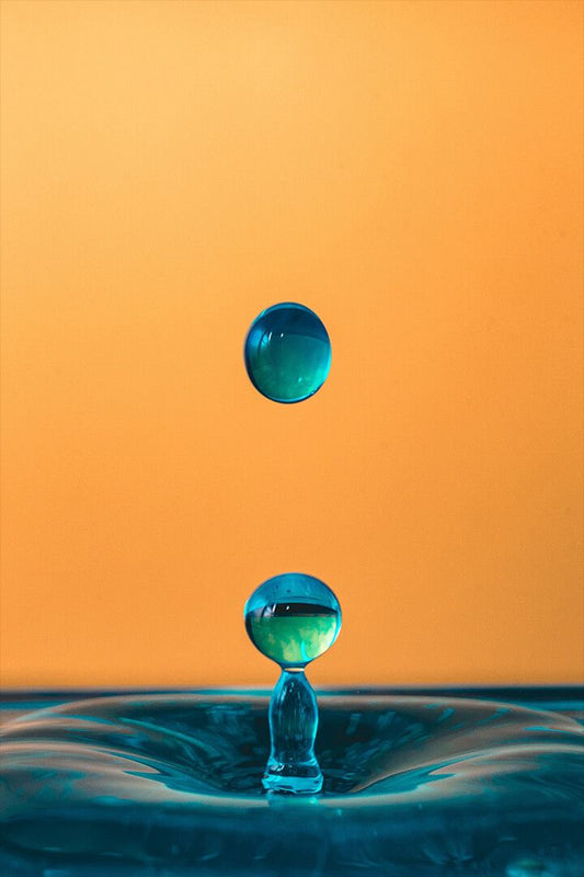 Water Drops Wallpaper Orange Background Art Wall Decor Jigsaw Puzzle