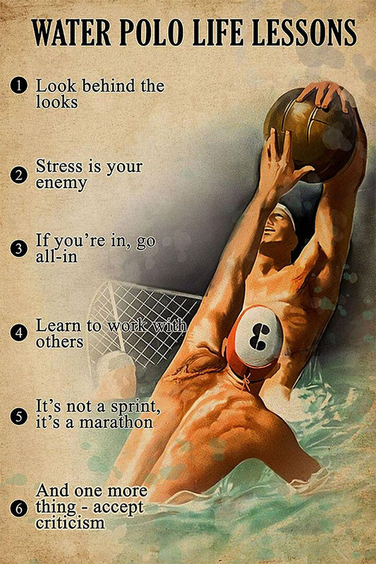 Water Polo Life Lessons Team Sport Painting Print Jigsaw Puzzle
