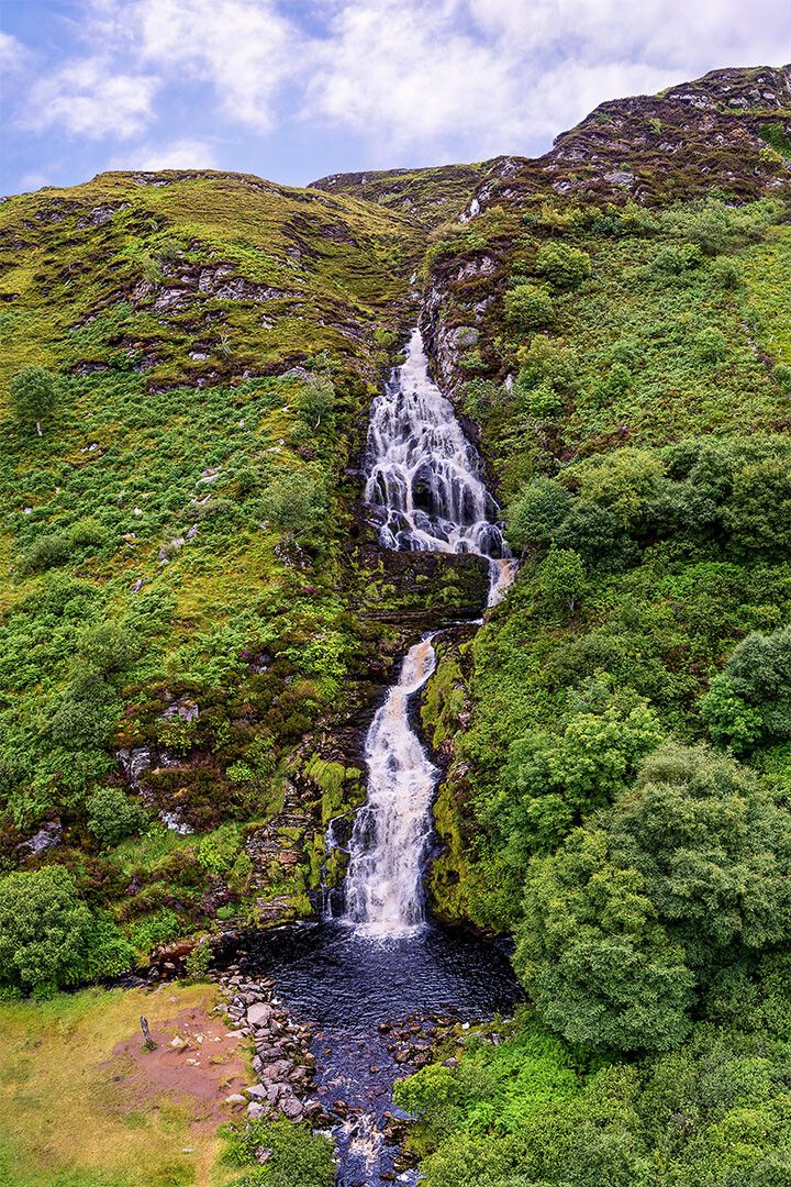 Waterfall And Jagged Rocks In The Irish Countryside Wall Decor Keychain