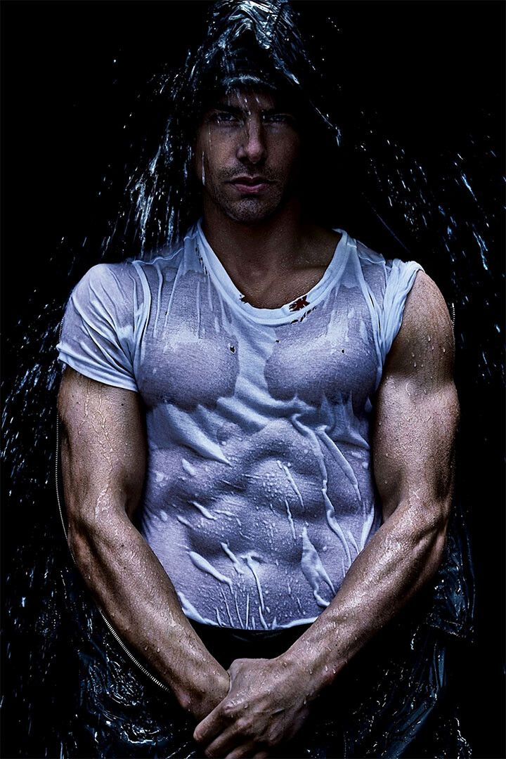 Waterfall Sexy Male Model Fashion Painting Jigsaw Puzzle