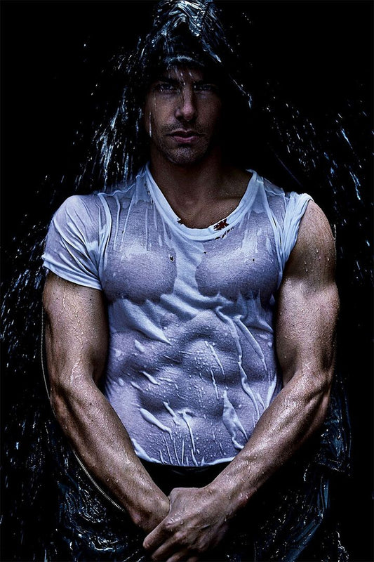 Waterfall Sexy Male Model Fashion Painting Jigsaw Puzzle