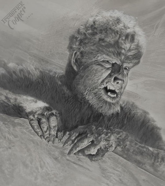 Werewolf Portrait Dramatic Illustration Print Poster