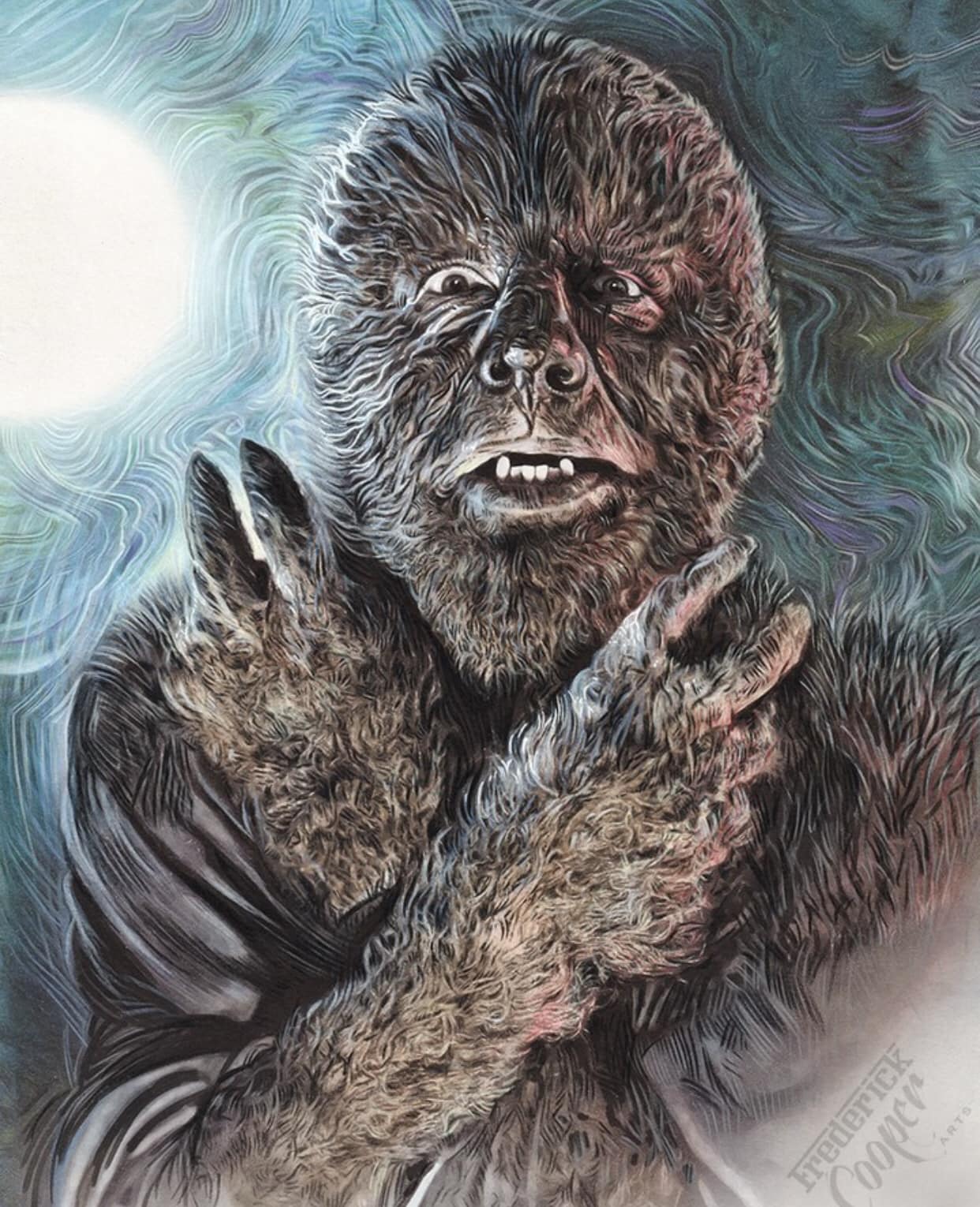 Werewolf Portrait Moonlight Jigsaw Puzzle